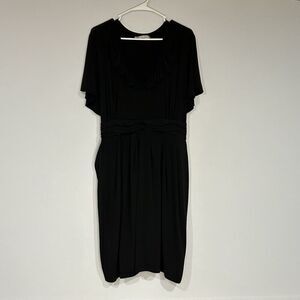 Maurice’s Plus Size 3 Black Dress Waist Tie Ruffle V-neck Short Sleeve